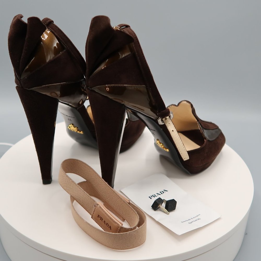 Prada Fan Ruffle Heels - Picture 3 of 10